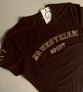 Equestrian Sport t-shirt (Black and gold) size medium (50% off)