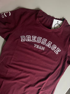 Dressage team t-shirt (burgundy) size medium