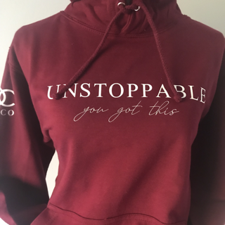 unstoppable hoodie (burgundy size 16 XL)
