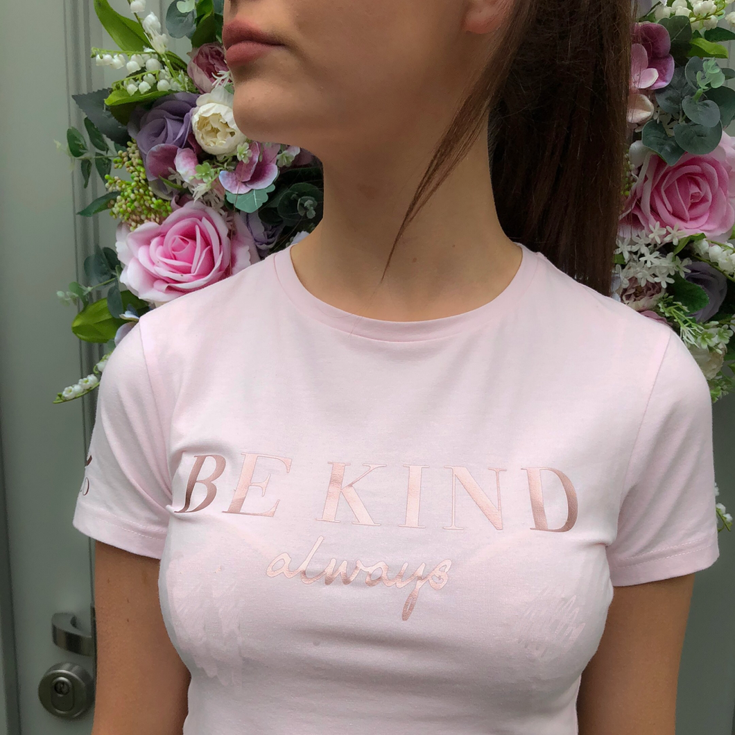 Be Kind Always t-shirt (pink size small)