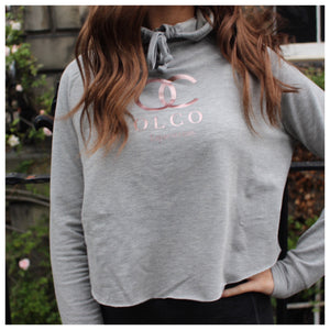 OLCO crossback hoodie (grey and rose gold) size XS
